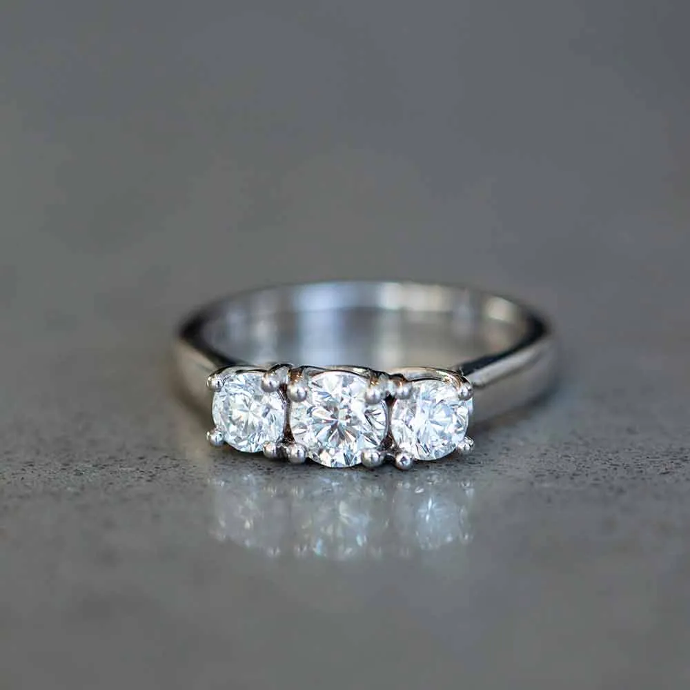 Colourless Collection Three Stone Engagement Ring with .50 Carat TW of Diamonds in 18kt White Gold