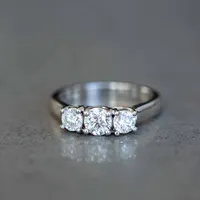 Colourless Collection Three Stone Engagement Ring with .50 Carat TW of Diamonds in 18kt White Gold