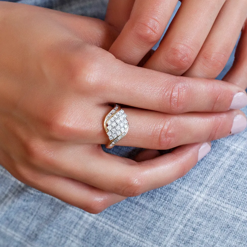 Ring with .75 Carat TW of Diamonds in 10kt Yellow Gold