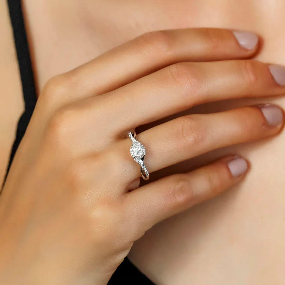 Engagement Ring with .25 Carat TW of Diamonds in 10kt White Gold