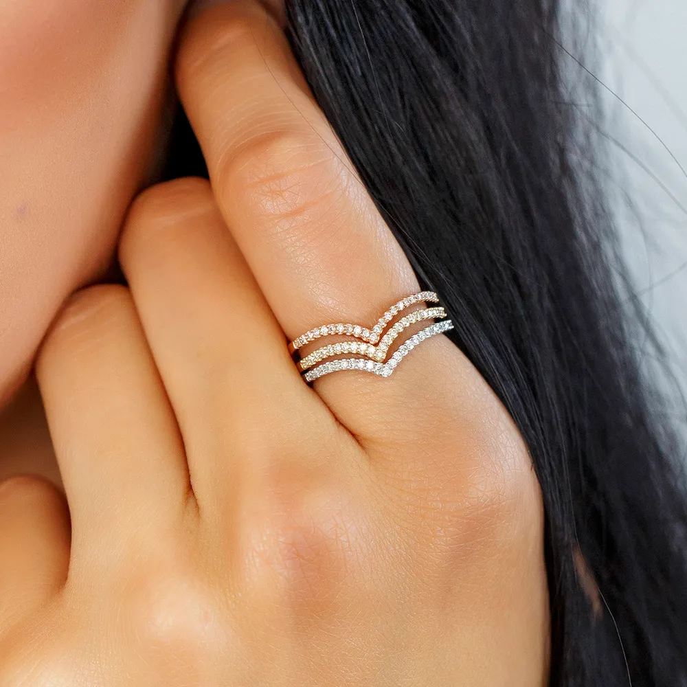 Stackable Ring with .10 Carat TW of Diamonds in 10kt Yellow Gold