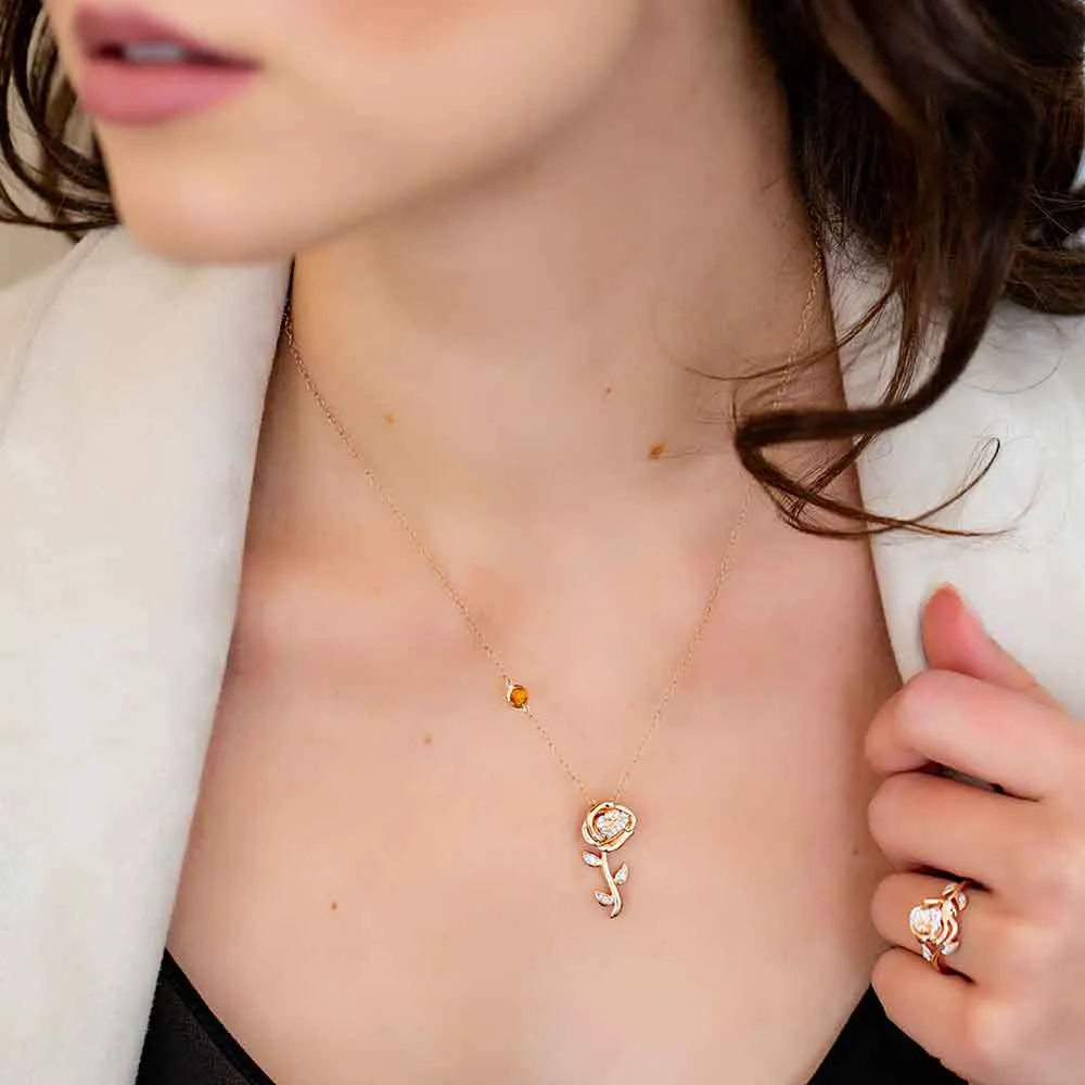 Enchanted Disney Belle Ring with .07 Carat TW of Diamonds in 10kt Rose Gold