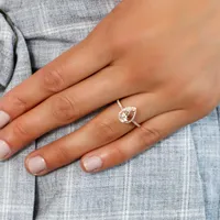 Ring with Morganite and .21 Carat TW of Diamonds in 14kt Rose Gold