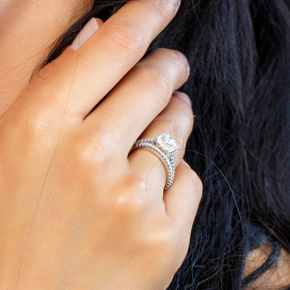 Matching Wedding Band with .26 Carat TW of Diamonds in 14kt White Gold