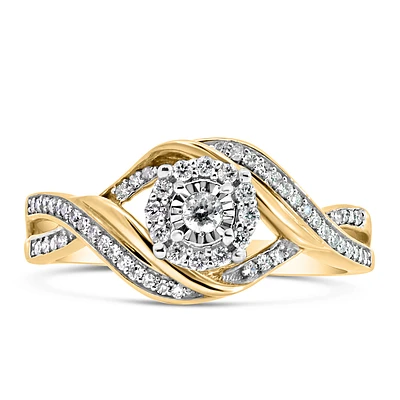 Engagement Ring with .20 Carat TW of Diamonds in 10kt Yellow Gold