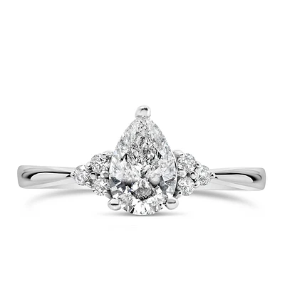 Engagement Ring with .79 Carat TW of Diamonds in 18kt White Gold