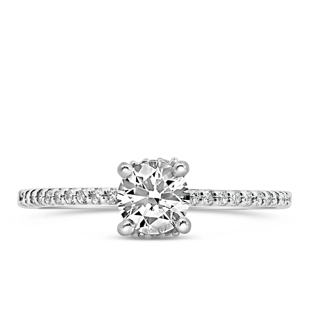 Northern Facet Ideal Cut Engagement Ring with .62 Carat TW of Diamonds in 18kt White Gold