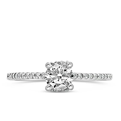 Northern Facet Ideal Cut Engagement Ring with .62 Carat TW of Diamonds in 18kt White Gold
