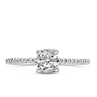 Northern Facet Ideal Cut Engagement Ring with .62 Carat TW of Diamonds in 18kt White Gold