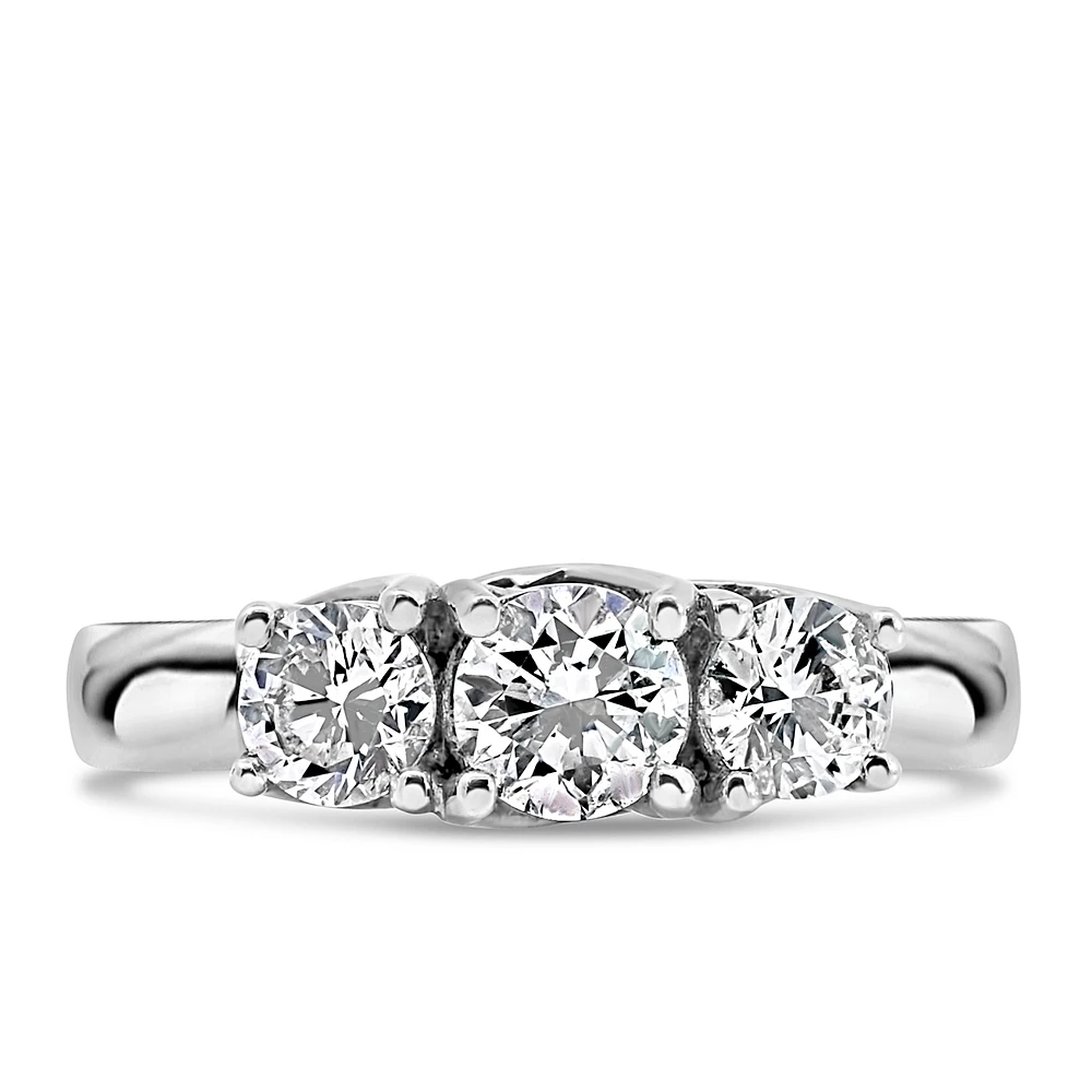 Colourless Collection Three Stone Engagement Ring with 1.00 Carat TW of Diamonds in 18kt White Gold