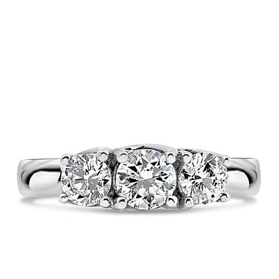 Colourless Collection Three Stone Engagement Ring with 1.00 Carat TW of Diamonds in 18kt White Gold