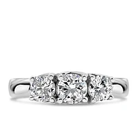 Colourless Collection Three Stone Engagement Ring with 1.00 Carat TW of Diamonds in 18kt White Gold