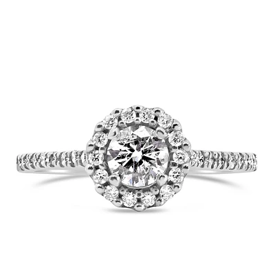 Fire of the North Halo Engagement Ring with .67 Carat TW of Diamonds in 14kt White Gold