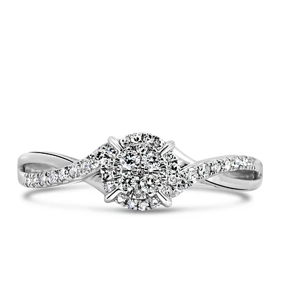 Engagement Ring with .25 Carat TW of Diamonds in 10kt White Gold