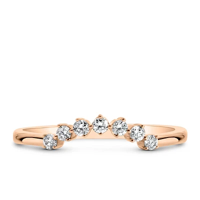 Stackable Contour Ring with .17 Carat TW of Diamonds in 14kt Rose Gold