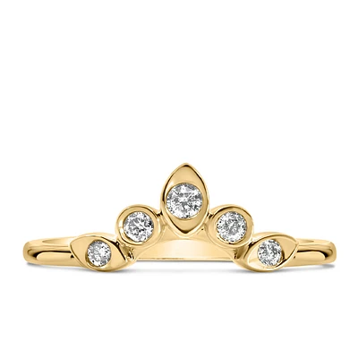 Stackable Contour Ring with .15 Carat TW of Diamonds in 14kt Yellow Gold
