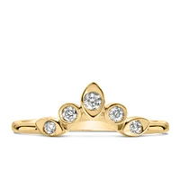 Stackable Contour Ring with .15 Carat TW of Diamonds in 14kt Yellow Gold