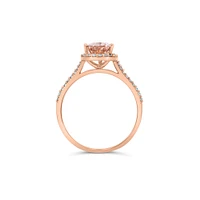 Ring with Morganite and .21 Carat TW of Diamonds in 14kt Rose Gold