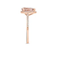 Ring with Morganite and .21 Carat TW of Diamonds in 14kt Rose Gold