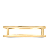 Everyday Stacking Double Line Ring in 10kt Yellow Gold