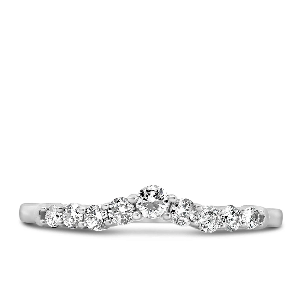 Wedding Band with .25 Carat of Diamonds in 14kt White Gold