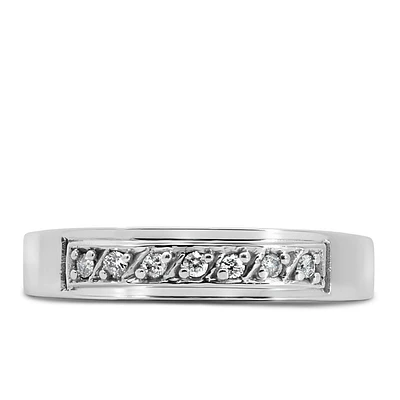 Matching Wedding Band with .07 Carat TW of Diamonds in 10kt White Gold