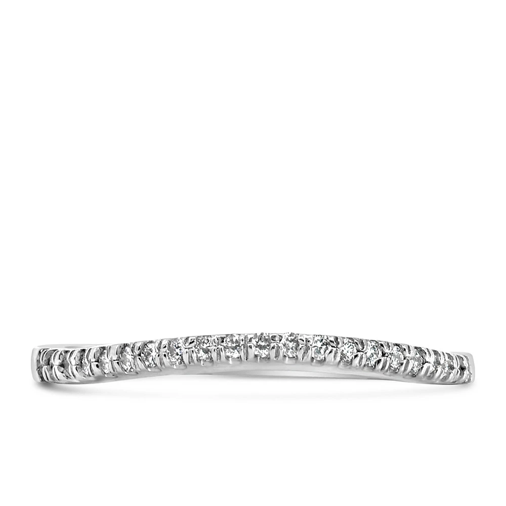 Northern Facet Matching Wedding Band with Carat TW of Diamonds in 18kt White Gold