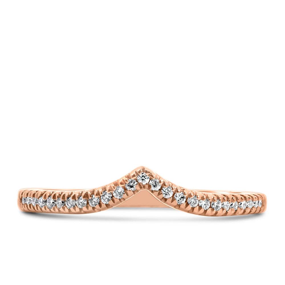Colourless Collection Matching Wedding Band with .12 Carat TW of Diamonds in 18kt Rose Gold