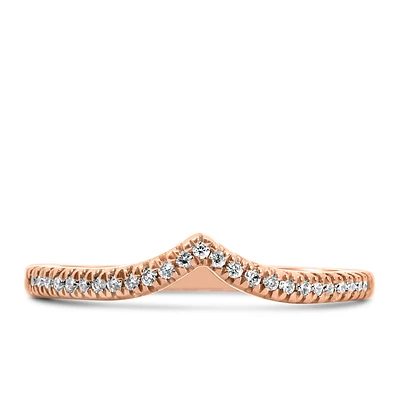 Colourless Collection Matching Wedding Band with .12 Carat TW of Diamonds in 18kt Rose Gold