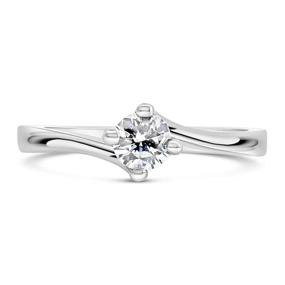 Solitaire Engagement Ring with .33 Carat Diamond in 14kt White Gold
