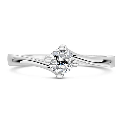 Solitaire Engagement Ring with .33 Carat Diamond in 14kt White Gold
