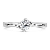Solitaire Engagement Ring with .33 Carat Diamond in 14kt White Gold