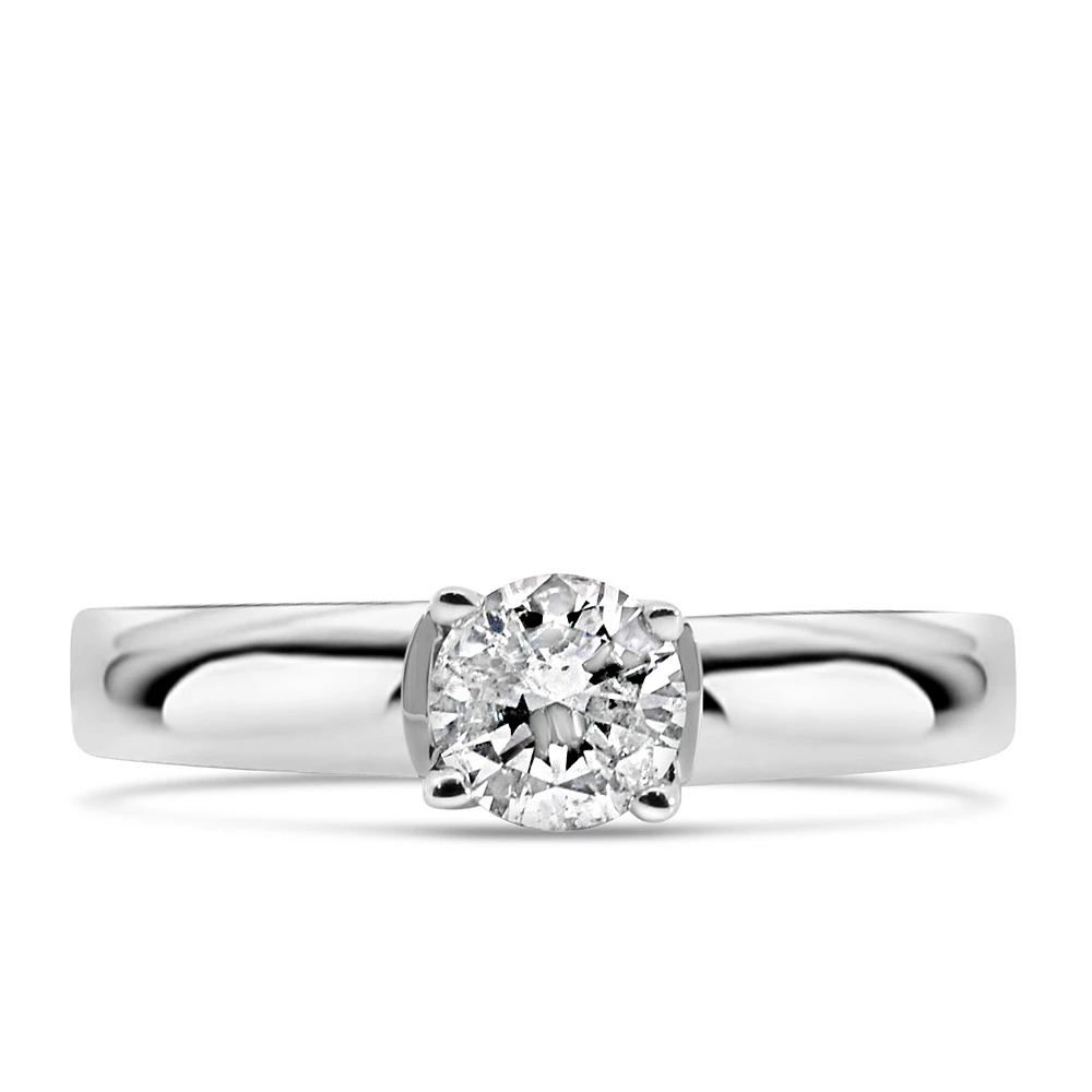 Solitaire Engagement Ring with .50 Carat Diamond in 14kt White Gold