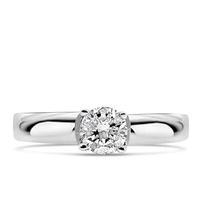 Solitaire Engagement Ring with .50 Carat Diamond in 14kt White Gold