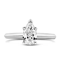 Pear Solitaire Engagement Ring with 1.00 Carat Diamond in 14kt White Gold