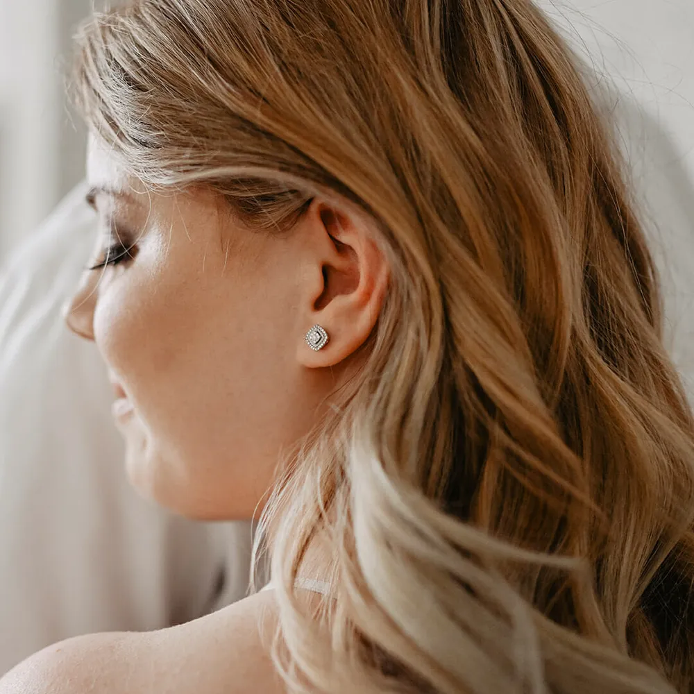 Earrings with .30 Carat TW of Diamonds in 10kt White Gold