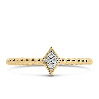 Rhombus Diamond Everyday Stacking Ring with .03 Carat TW of Diamonds in 10kt Yellow Gold