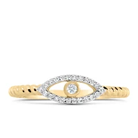 Evil Eye Diamond Everyday Stacking Ring with .10 Carat TW of Diamonds in 10kt Yellow Gold