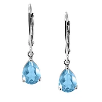 Ivy Earrings with Swiss Blue Topaz in 10kt White Gold