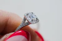 Colourless Collection Halo Engagement Ring With .87 Carat TW of Diamonds in 18kt White Gold