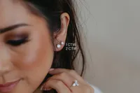 Classic Solitaire Stud Earrings with Carat TW of Lab Created Diamonds in 14kt White Gold