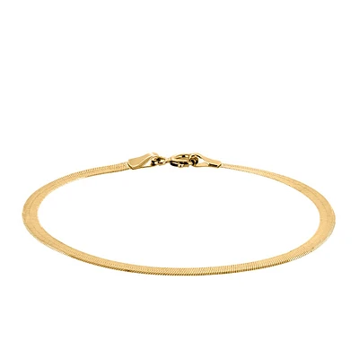 6.5″ 3mm Herringbone Bracelet in 10kt Yellow Gold