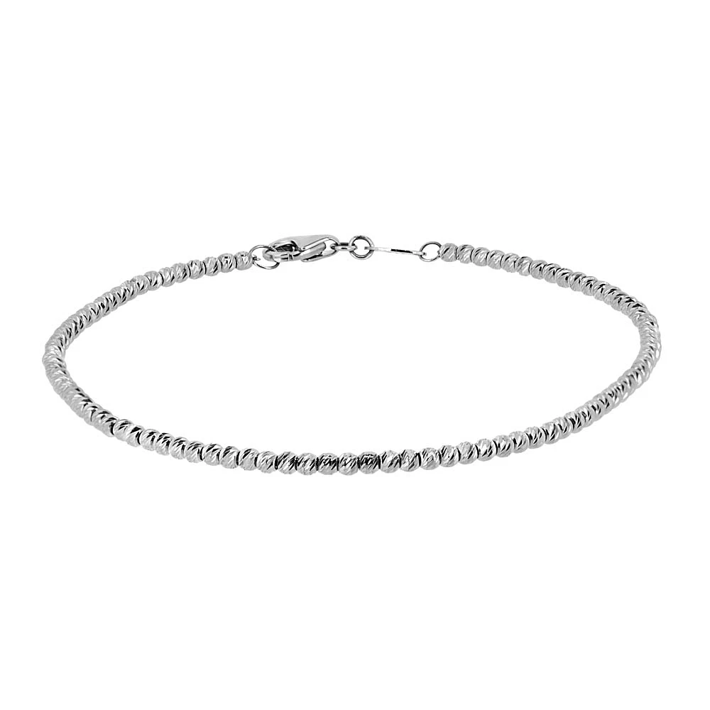 7″ Bead Bracelet in 10kt White Gold