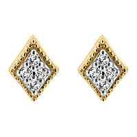Rhombus Earrings with .04 Carat TW of Diamonds in 10kt Yellow Gold