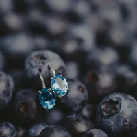 Ava Earrings with Swiss Blue Topaz in 10kt White Gold