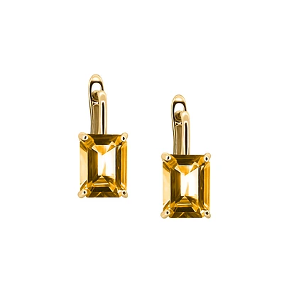 Cleo Earrings with Citrine in 10kt Yellow Gold