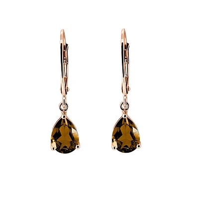 Ivy Earrings with Smoky Quartz in 10kt Rose Gold