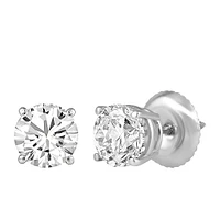 Classic Solitaire Stud Earrings with Carat TW of Lab Created Diamonds in 14kt White Gold