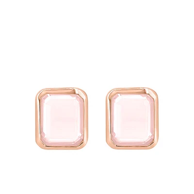 Rose Quartz Earrings in Sterling Silver