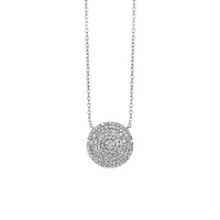 16″ Circle Necklace with .40 Carat TW of Diamonds in 14kt White Gold
